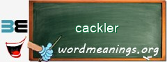 WordMeaning blackboard for cackler